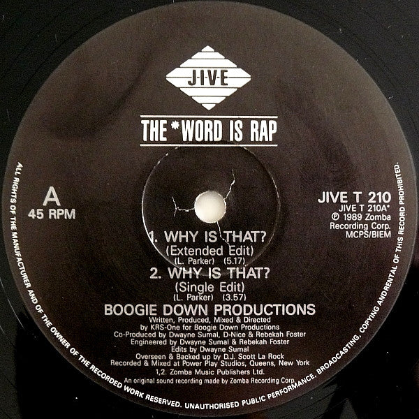 Boogie Down Productions : Why Is That? (12", Single)