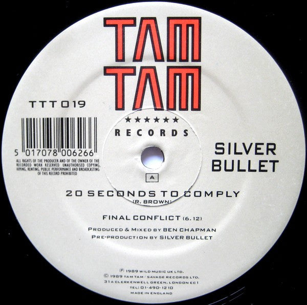 Silver Bullet : 20 Seconds To Comply (12", Single)