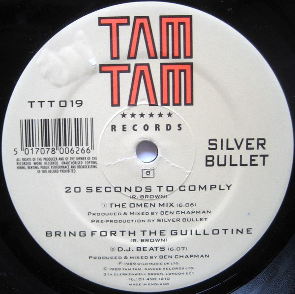 Silver Bullet : 20 Seconds To Comply (12", Single)