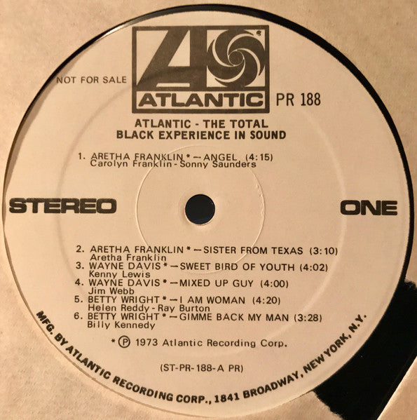 Various : Atlantic- The Total Black Experience In Sound (LP, Album, Comp, Promo, W/Lbl)