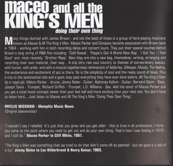 Maceo & All The King's Men : Doing Their Own Thing (CD, Album, RE, RM)