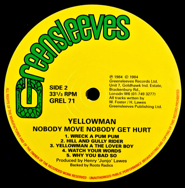 Yellowman : Nobody Move Nobody Get Hurt (LP, Album, RE)