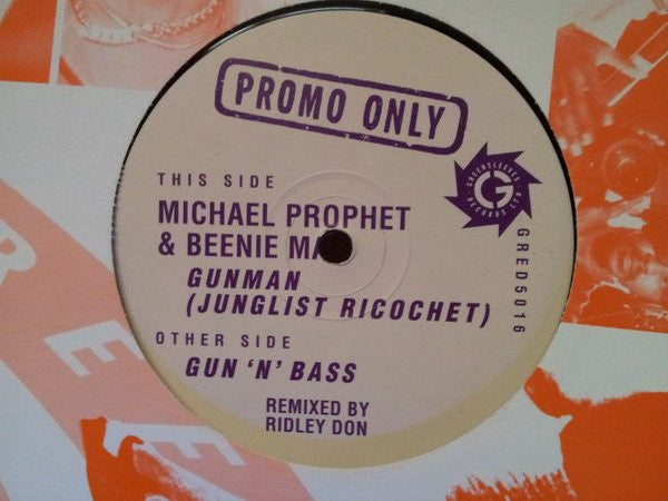 Michael Prophet & Beenie Man : Gun'nbass (Headshot) / Gunman Junglist Ricohet (12", Promo)