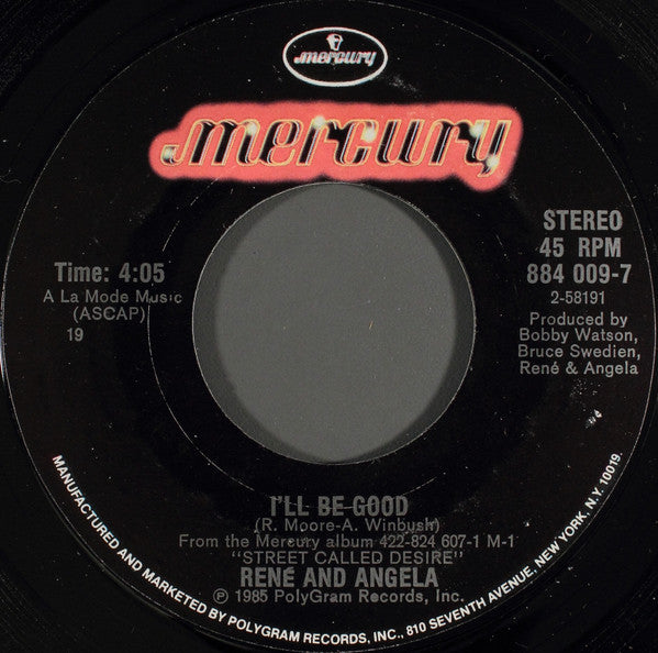 René & Angela : I'll Be Good (7", Single, Styrene, 19 )