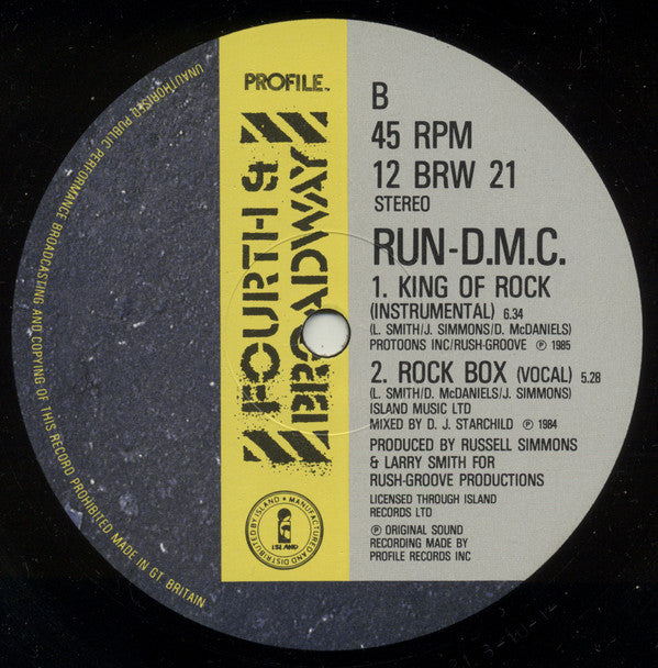Run-D.M.C.* : King Of Rock (12")