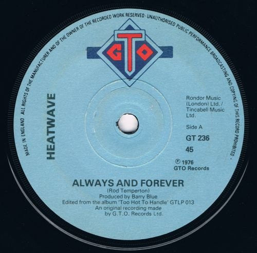 Heatwave : Always And Forever / Mind Blowing Decisions (7", Single)