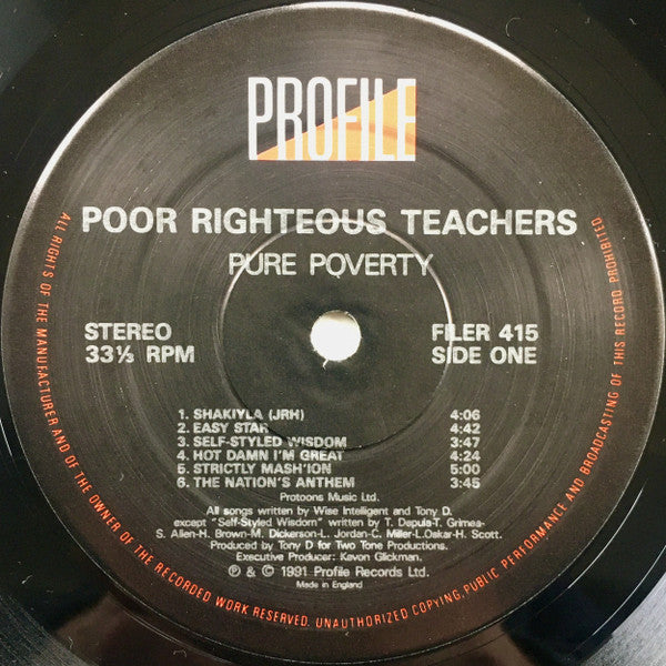 Poor Righteous Teachers : Pure Poverty (LP, Album)