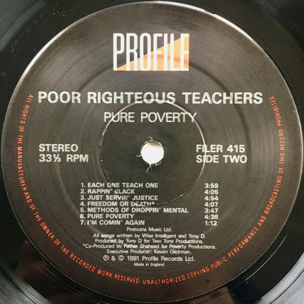 Poor Righteous Teachers : Pure Poverty (LP, Album)