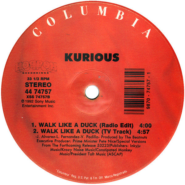Kurious : Walk Like A Duck (12")