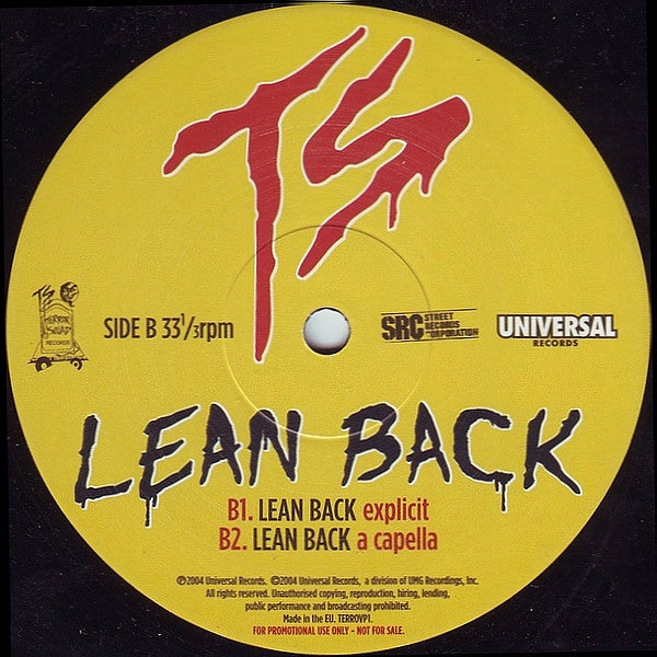 Terror Squad Feat. Fat Joe Aka Joe Crack & Remy Martin : Lean Back (12", Promo)
