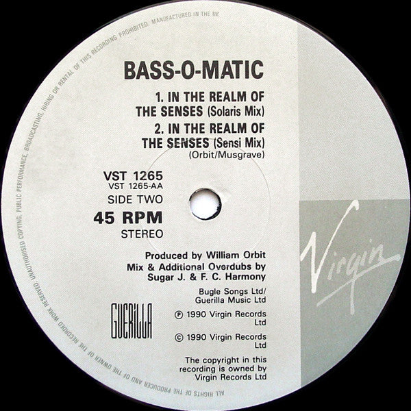Bassomatic : In The Realm Of The Senses (12", Single)