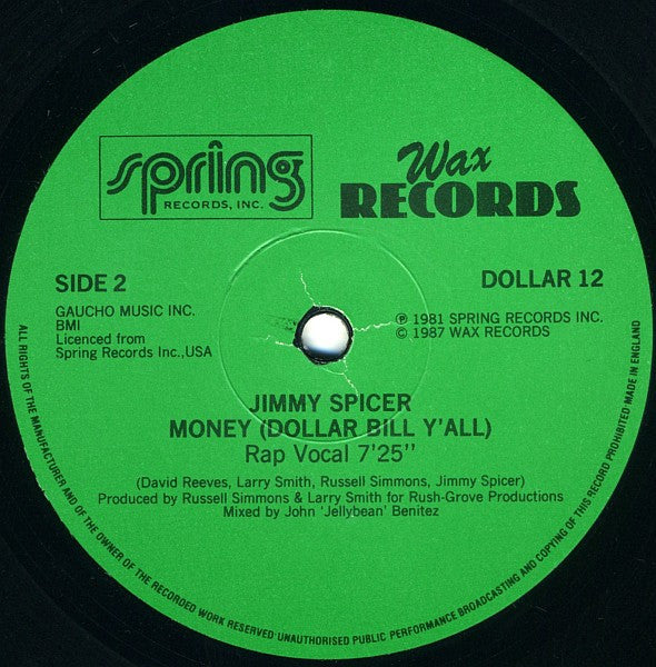 Jimmy Spicer : Money (Dollar Bill Y'all) (12", RE)