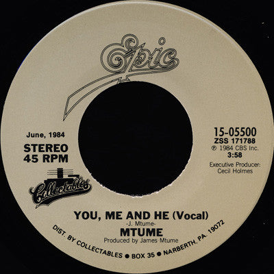 Mtume : Juicy Fruit / You, Me And He (7", Single, RE)
