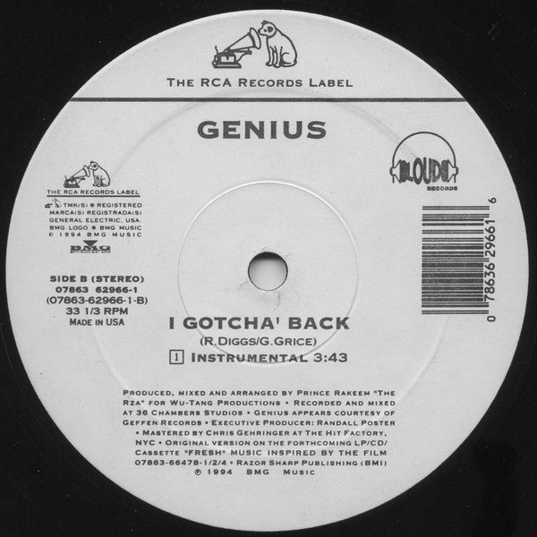 Genius* : I Gotcha' Back (12")