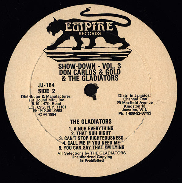 Don Carlos (2) & Gold (2) / The Gladiators : Show-Down - Vol. 3 (LP, Album)