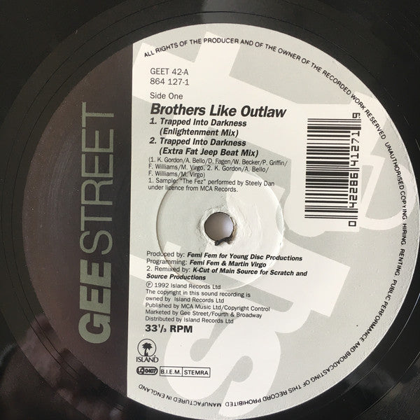 Brothers Like Outlaw : Trapped Into Darkness (12", Single)