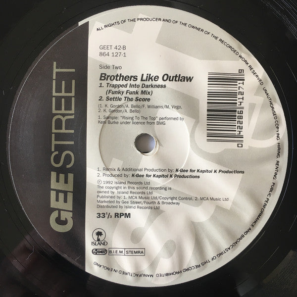 Brothers Like Outlaw : Trapped Into Darkness (12", Single)