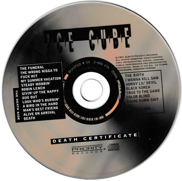 Ice Cube : Death Certificate (CD, Album, RE)