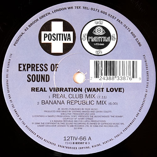 Express Of Sound : Real Vibration (Want Love) (12")