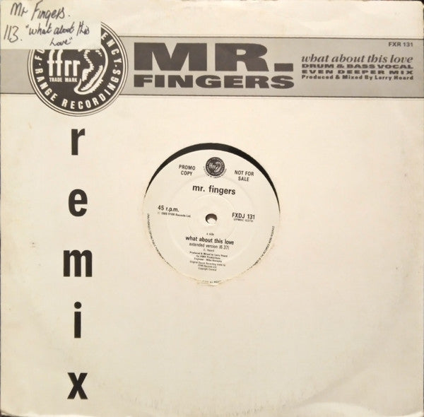 Mr. Fingers : What About This Love (Remix) (12")