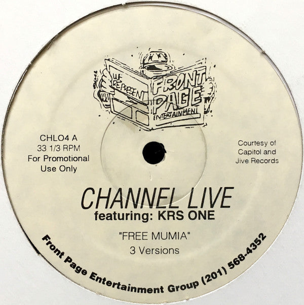 Channel Live Featuring KRS-One : Free Mumia (12", Promo)