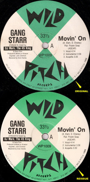 Gang Starr : Movin' On / Gusto / Knowledge (12", RP)