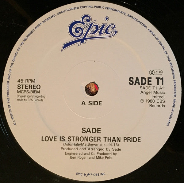 Sade : Love Is Stronger Than Pride (12", Single)