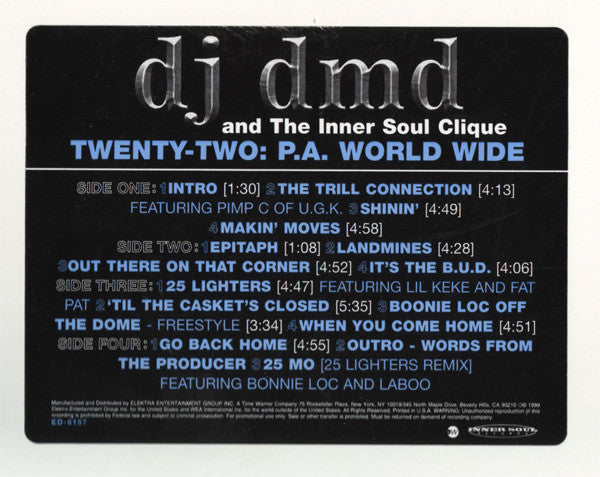 DJ DMD And The Inner Soul Clique : Twenty-Two: P.A. World Wide (2xLP, Album, Promo, Cle)