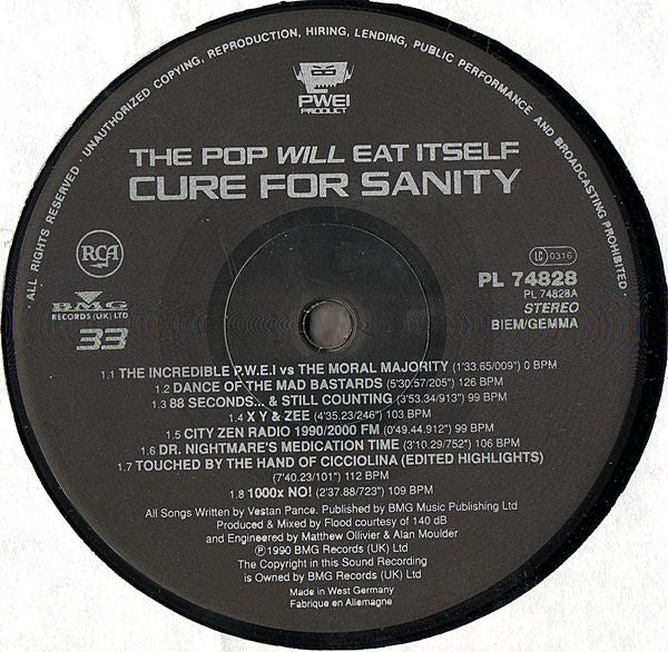 Pop Will Eat Itself : Cure For Sanity (LP, Album)