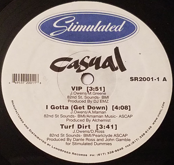 Casual : VIP / I Gotta (Get Down) / Turf Dirt (12", Maxi, M/Print)