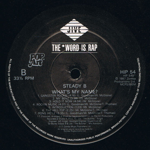 Steady B : What's My Name (LP, Album)
