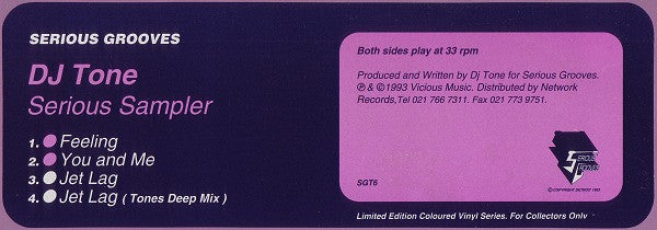 DJ Tone : Serious Sampler (12", Ltd, W/Lbl, Pur)