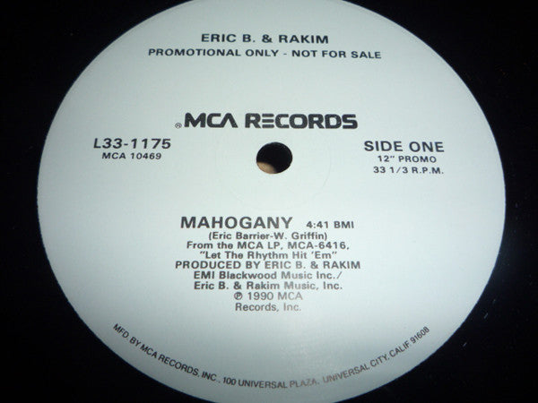 Eric B. & Rakim : Mahogany (12", Promo)