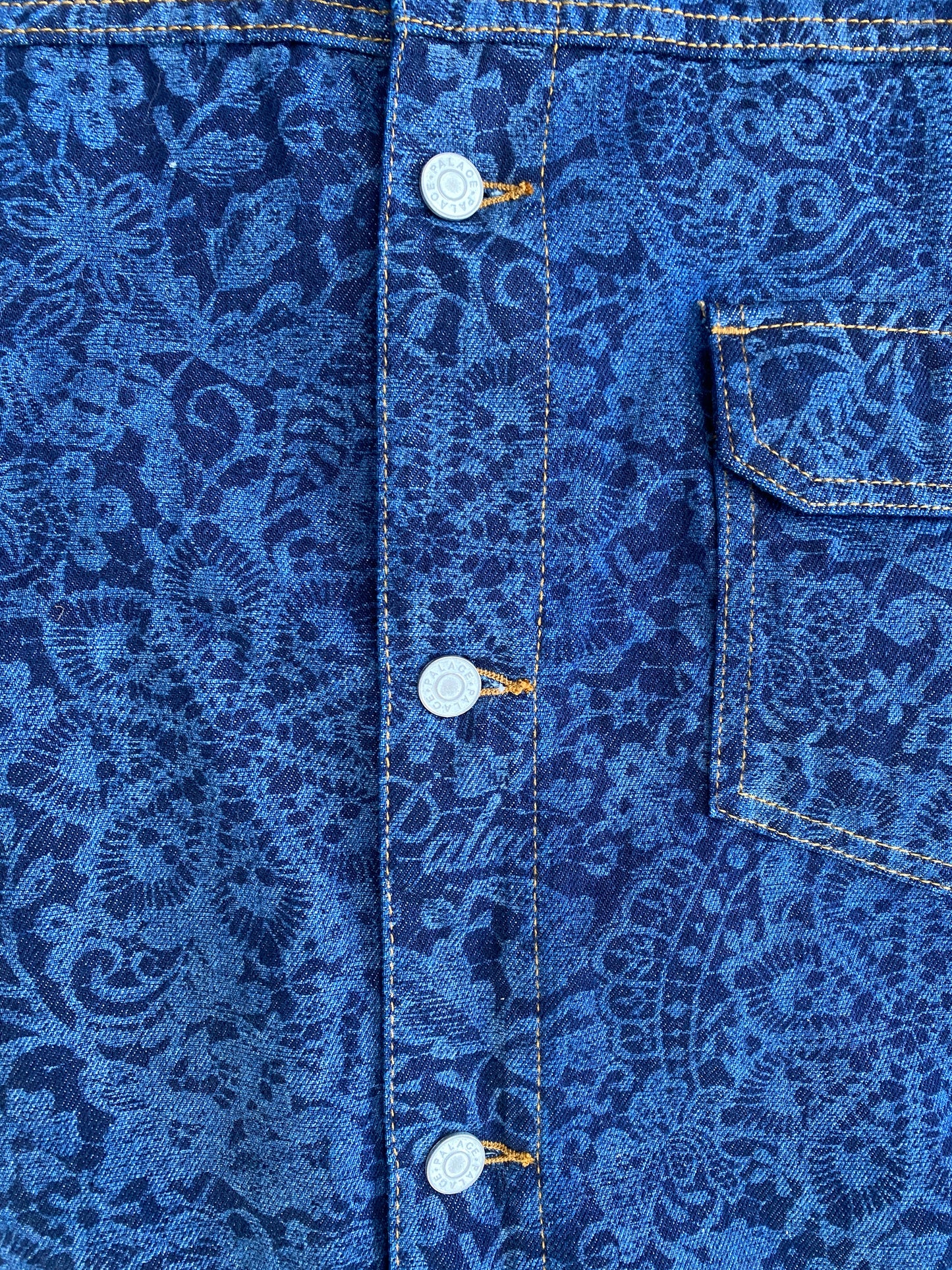 Palace Lace Bleached Denim Jacket Indigo