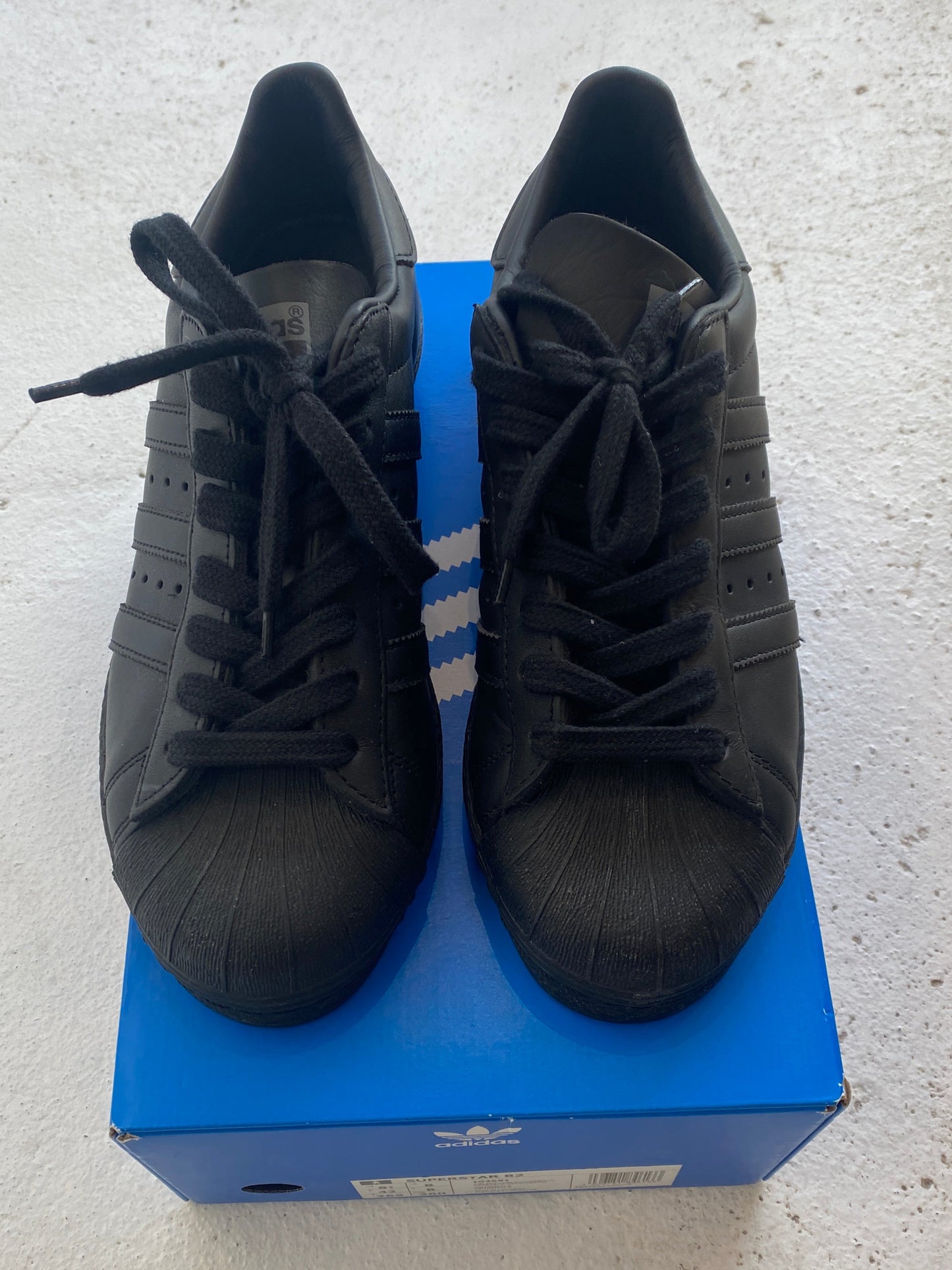 Adidas Superstar '82 - Double Black - Size UK 8