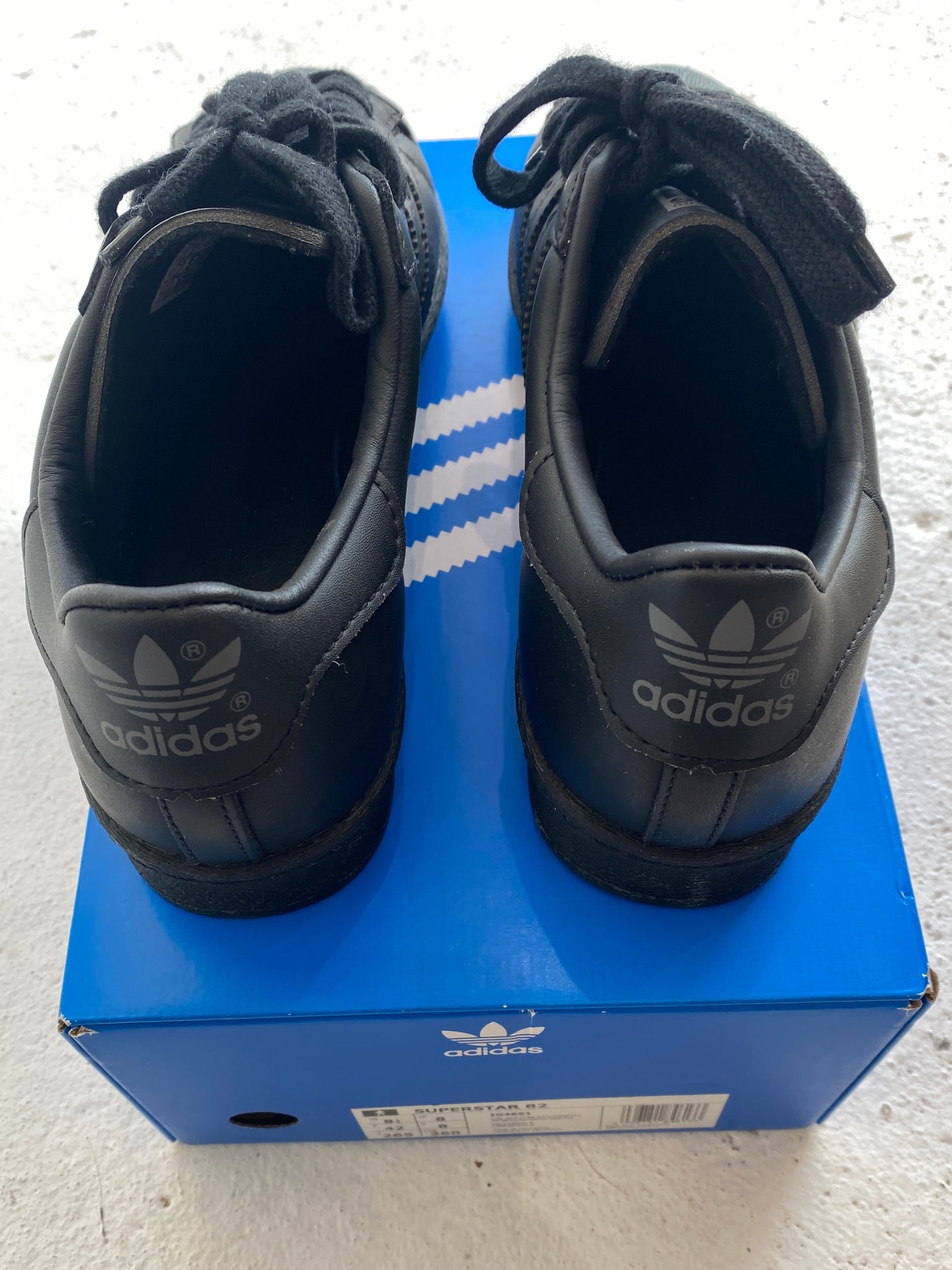 Adidas Superstar '82 - Double Black - Size UK 8