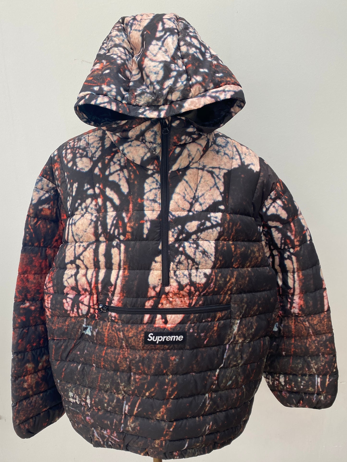 Supreme Micro Down Half Zip Hooded Pullover Jacket "Trees"