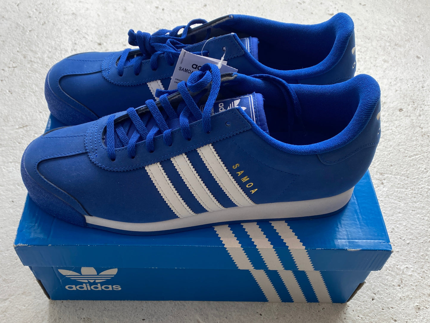 Adidas Originals Samoa Royal Blue & White - Size UK 10.5