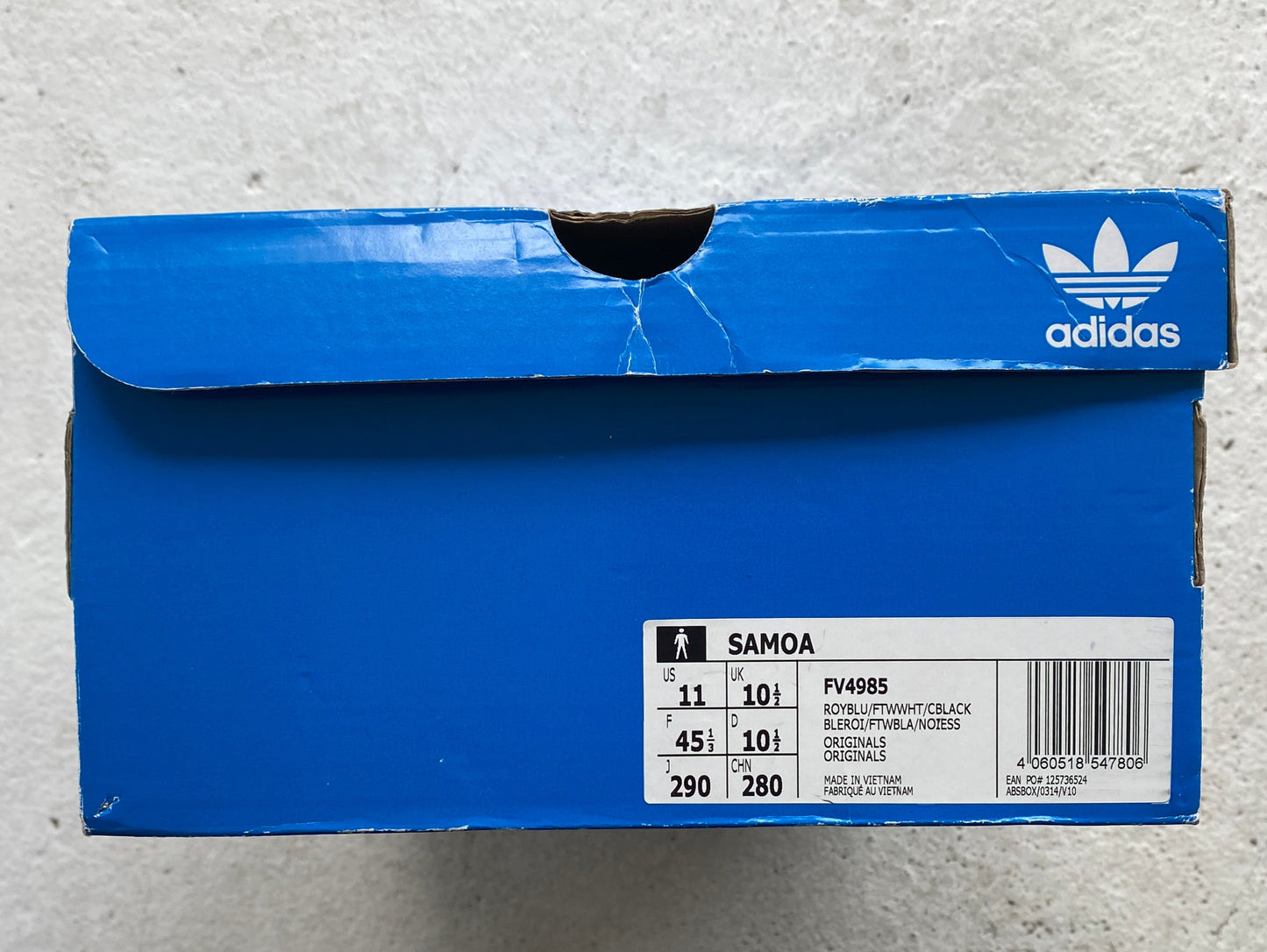 Adidas Originals Samoa Royal Blue & White - Size UK 10.5