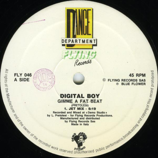 Digital Boy : Gimme A Fat Beat (12")