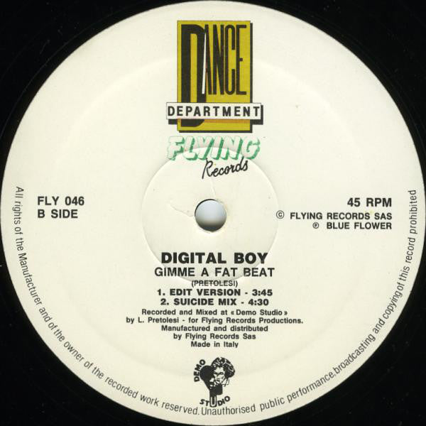 Digital Boy : Gimme A Fat Beat (12")