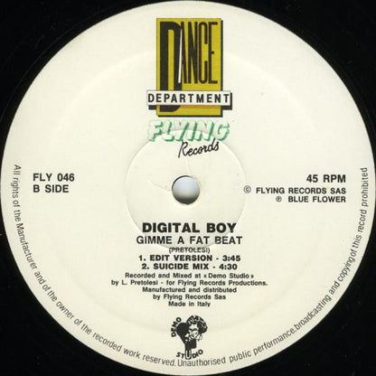 Digital Boy : Gimme A Fat Beat (12")