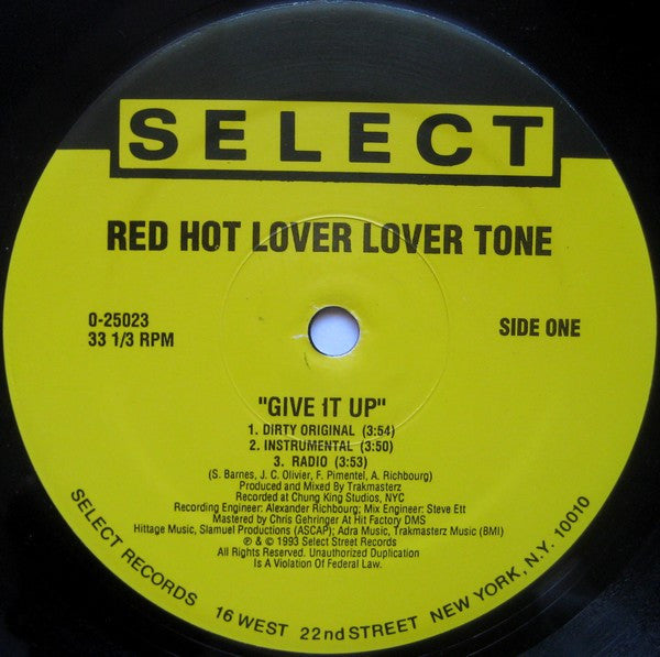 Red Hot Lover Tone : Give It Up (12", Maxi)