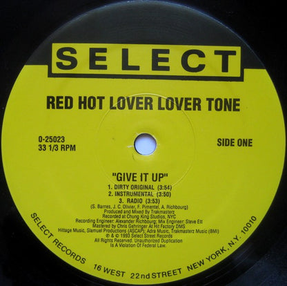 Red Hot Lover Tone : Give It Up (12", Maxi)