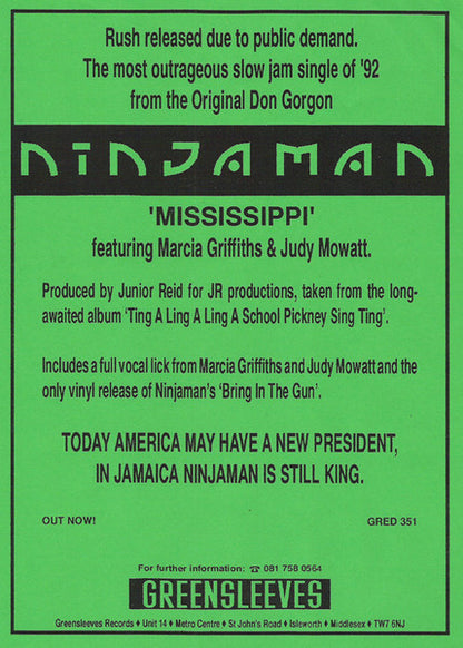 Ninjaman : Mississippi (I Can See Arkansas) (12")