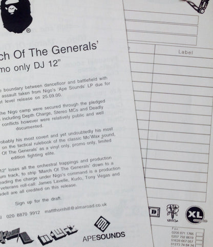 Nigo : March Of The General (12", Promo)