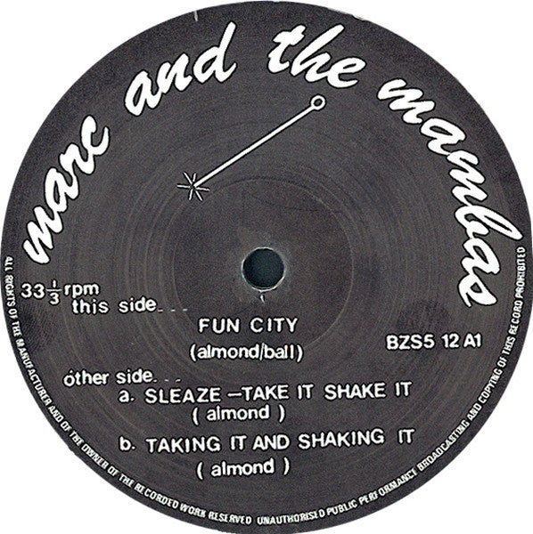 Marc And The Mambas : Fun City / Sleaze (Take It, Shake It) (12")