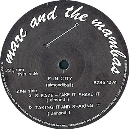 Marc And The Mambas : Fun City / Sleaze (Take It, Shake It) (12")