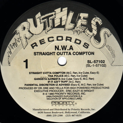 N.W.A. : Straight Outta Compton (LP, Album)