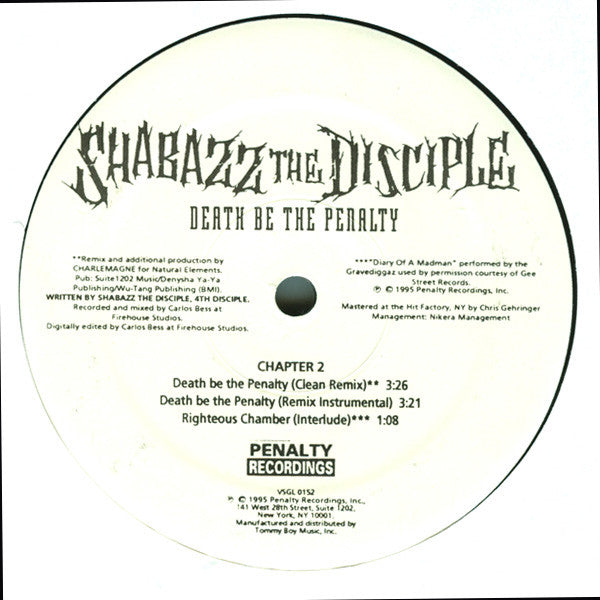 Shabazz The Disciple : Death Be The Penalty (12")